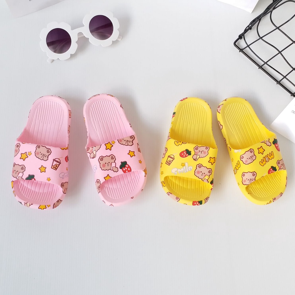 HappyOliver TEDDY BEAR Sandal Anak Laki Laki Bahan Karet Model Lucu 1-7 Tahun