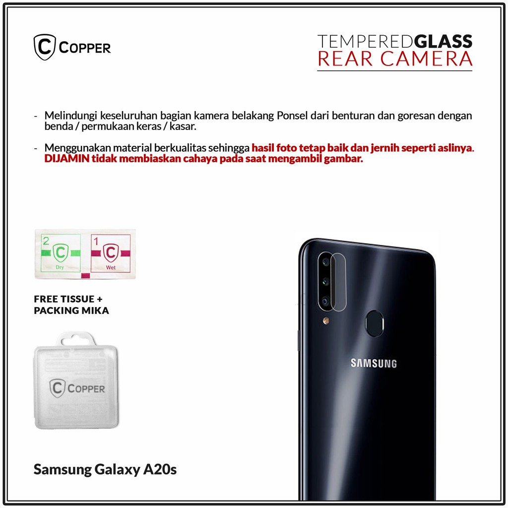Samsung Galaxy A20s - COPPER Tempered Glass Kamera