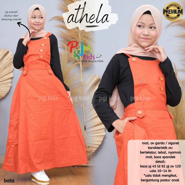 ATHELA DRESS OVERALL GRATIS INNER MANSET BY PGJ FASHION BTC