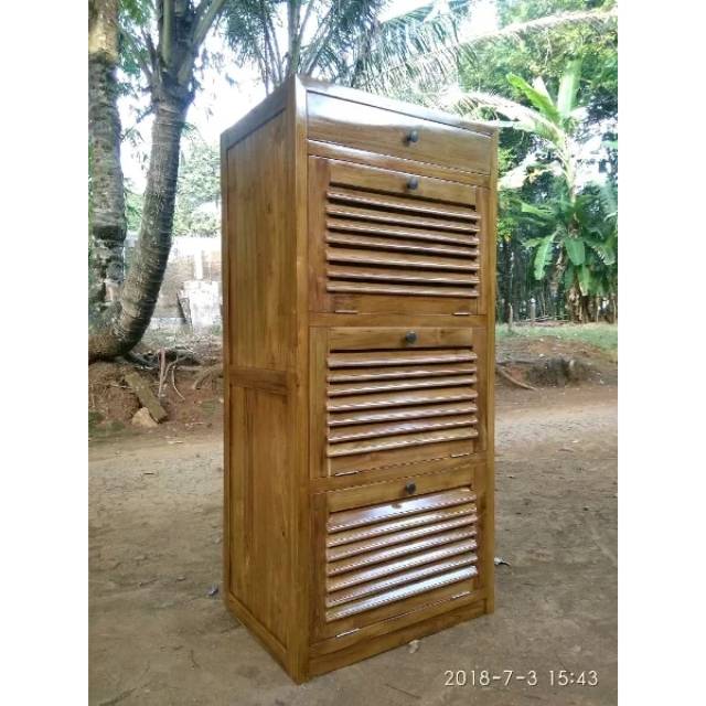 Rak  Sepatu  Kayu  Jati 3  Susun  Free Ongkir Pulau Jawa   Rak  Sepatu  Kayu  Jati 3  Susun  Free Ongkir Pulau Jawa