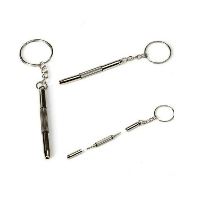 Gantungan Kunci Obeng Plus Minus Mini Screwdriver Keychain EDC 4in1 Murah