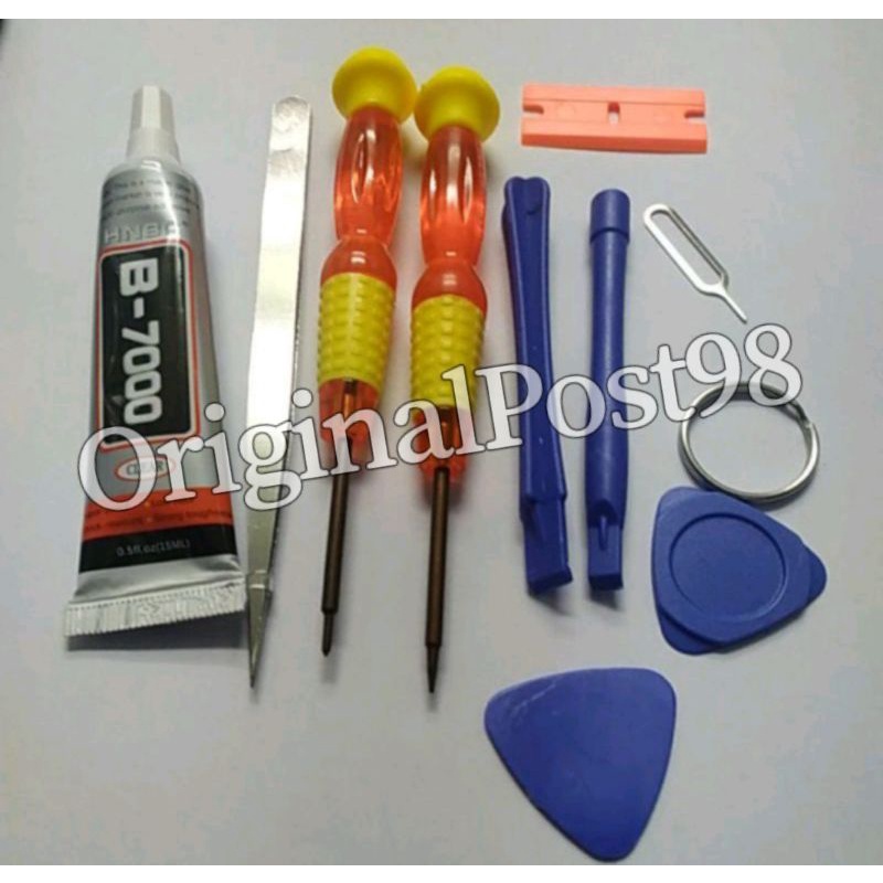 

Obeng Set Alat Reparasi Ponsel 10 in 1 + Lem B7000 15 ML Bening