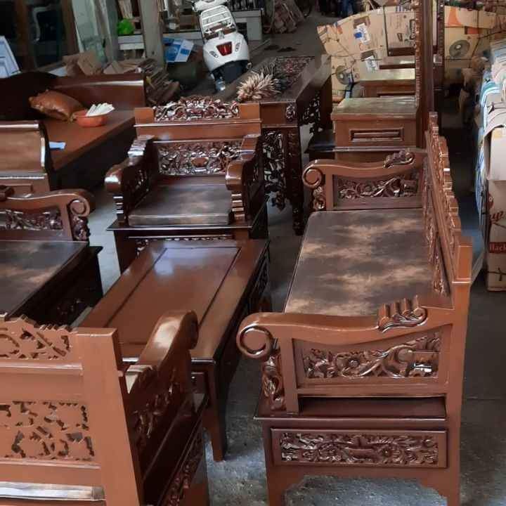 Kursi Tamu Ukir Engkel Bagong Kayu Jati