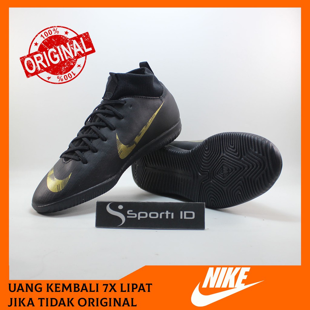 Sepatu Futsal Nike Superfly 6 Academy GS IC Junior Black Gold Original