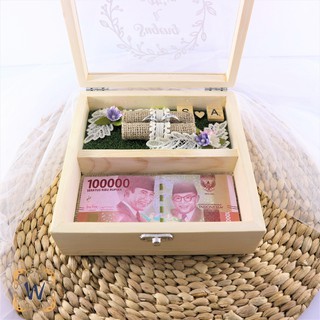 KOTAK  MAHAR  UANG LOGAM  MULIA  RUSTIC SESERAHAN LAMARAN KAYU   KOTAK  MAHAR  UANG LOGAM  MULIA  RUSTIC SESERAHAN LAMARAN KAYU