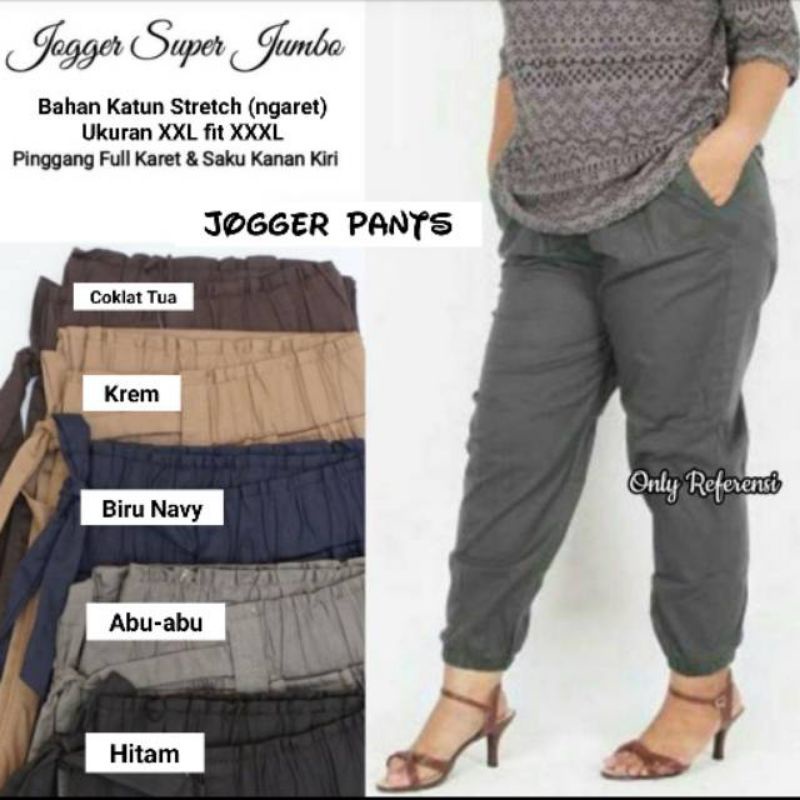 Celana Jogger Katun Jumbo XXL fit To XXXL jogger pants jumbo.  Jogger Jumbo Murah