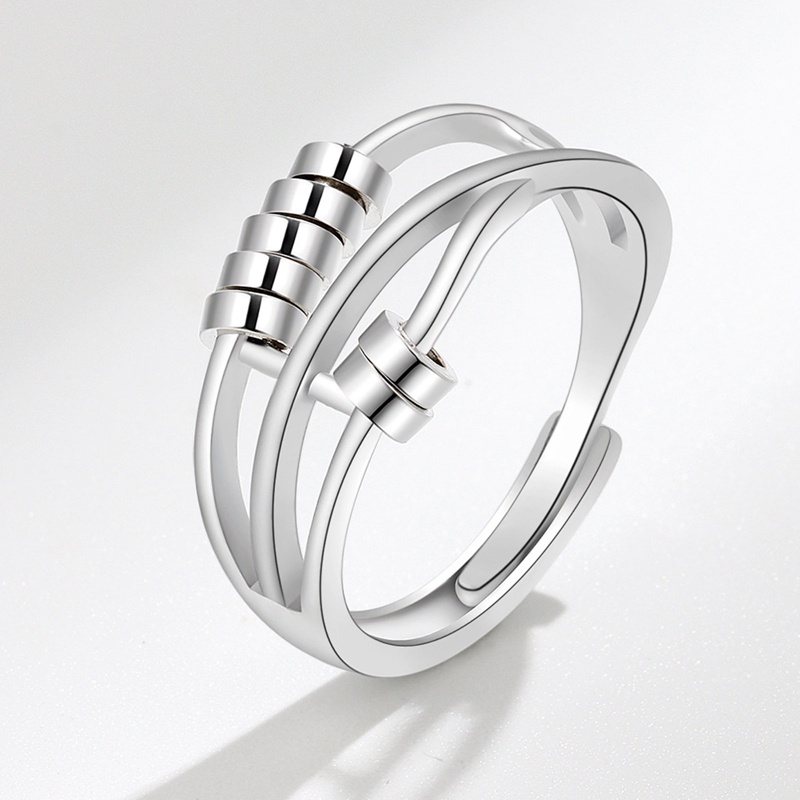 Cincin Model Terbuka Dapat Disesuaikan Dengan Manik-Manik Untuk Pria Dan Wanita