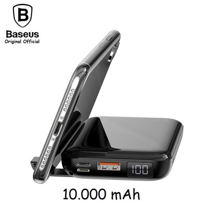 (BISA COD) BASEUS Wireless Powerbank Mini S Bracket 10000mAh Power Bank 10000 mAh