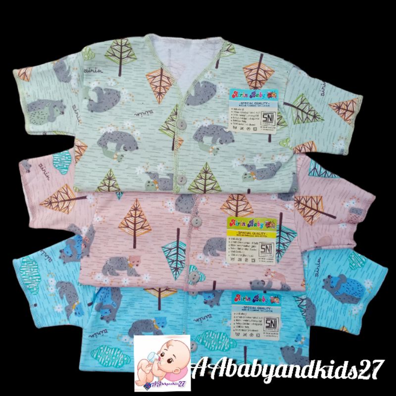 PRODUK TERBARU!!!AIRIN/LITTLE SMART 3PC Baju Bayi Lengan Pendek FullPrint Warna Usia Newborn 0-6bulan SNI