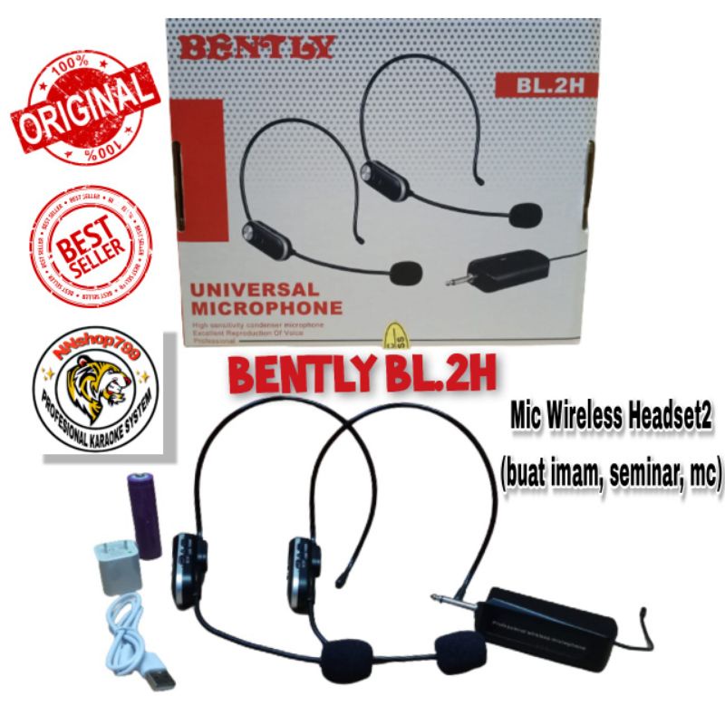 Mic Wireless 2Headset/Mic Bando/Mic imam Original