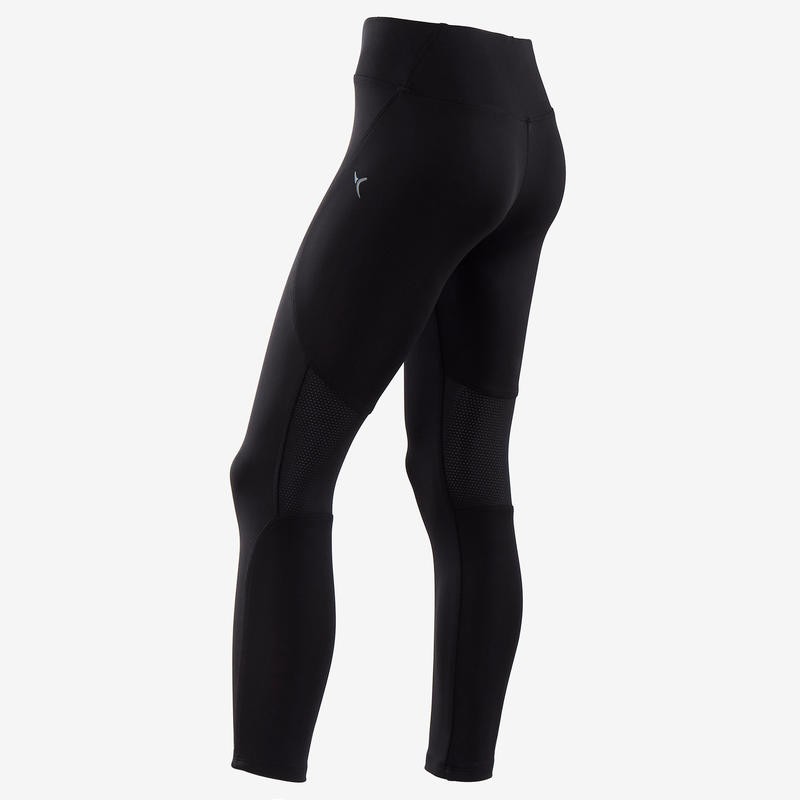 Decathlon Domyos Celana Legging Anak S500 Breathable Synthetic Gym Hitam 8555052