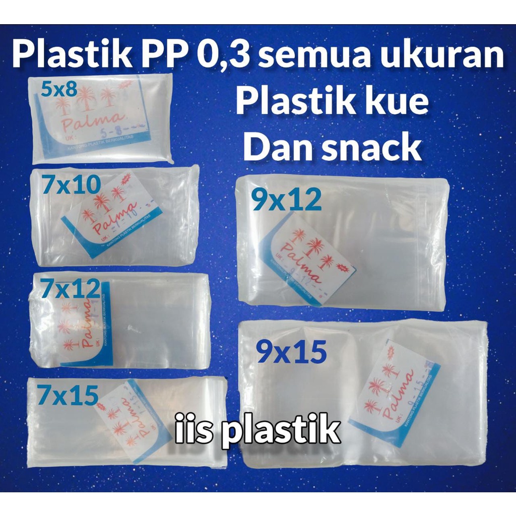 kantong plastik PP bening Ukuran kecil / plastik aneka Kue / Kerupuk Macaroni dll / plastik bening semua ukuran