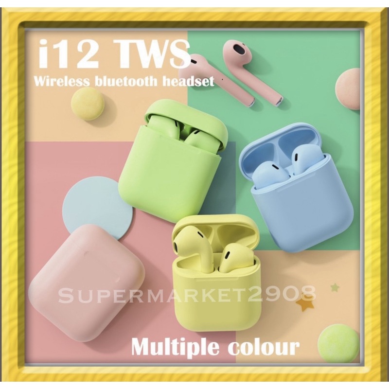 [i12 MACARON] Headset Bluetooth Inpods i12 Macaron TWS Wireless