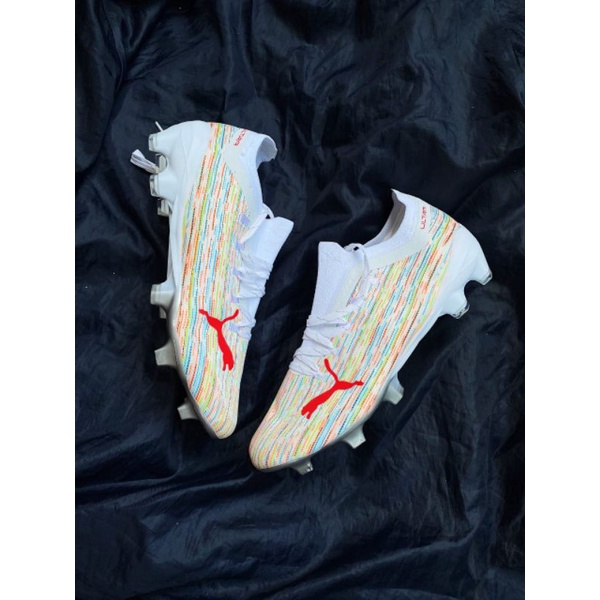 Sepatu Bola Puma Ultra 1.1 Spectra White Pack FG
