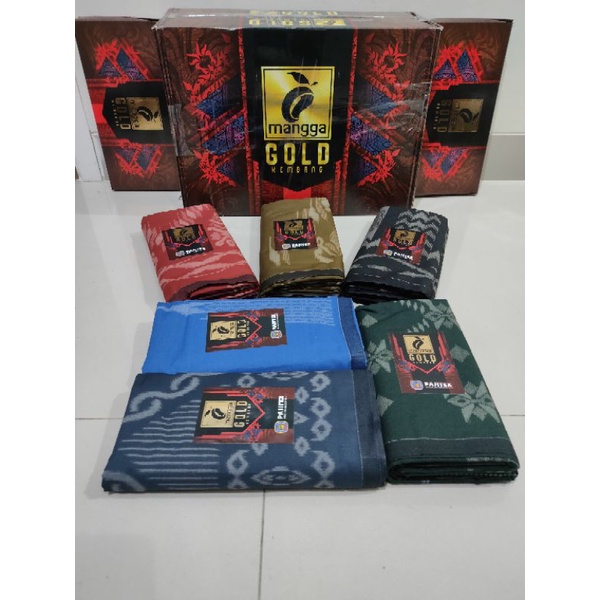 sarung mangga gold motif kembang bahan katun