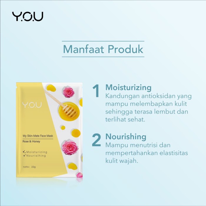 BEST SELLER My Skin-Mate Face Mask 3 in 1 by You Makeups - Honey&amp; Rose TBS