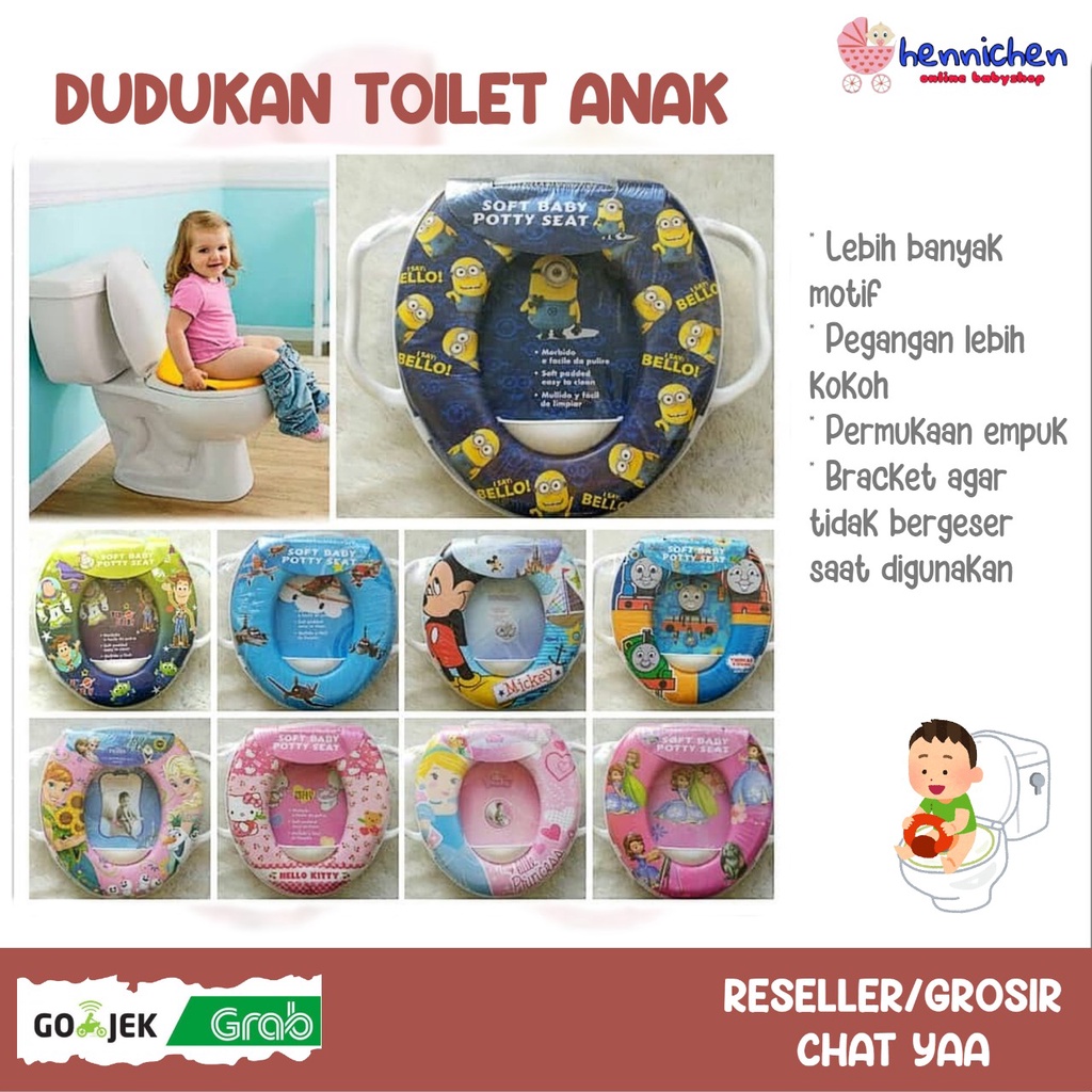 Dudukan Toilet Anak Potty Seat Training Ring Closet With / No Handle / Travel Seat FREE BUBBLE