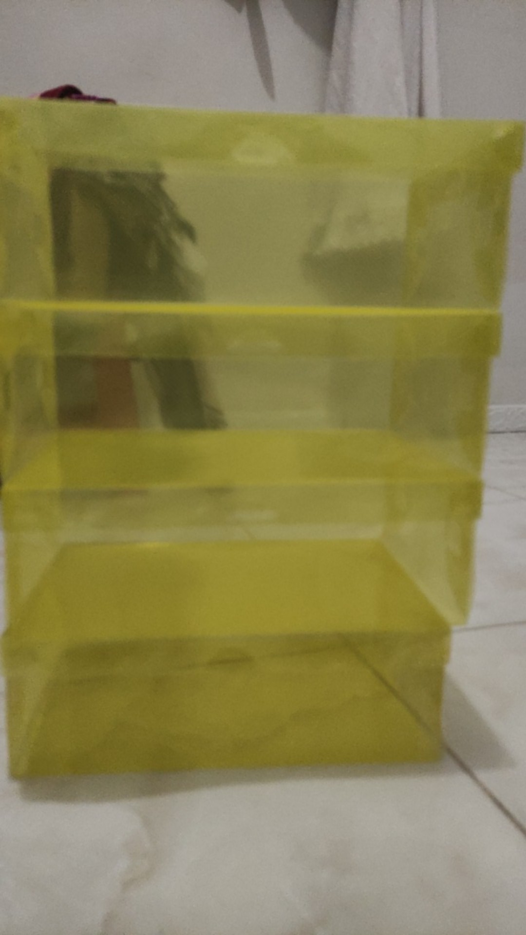 Grosir! Tempat Sepatu Transparan New, Kotak Box Organizer Shoes  120gr