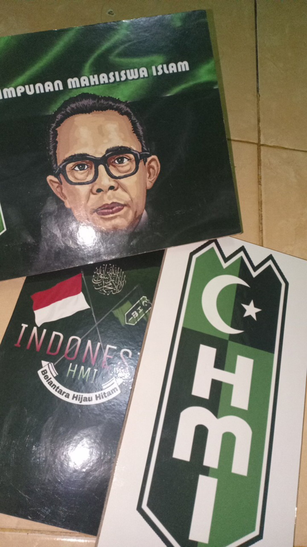 Walldecor Mdf 15x30cm/hiasan Dinding Logo Organisasi Hmi/bendera Hmi/kualitas Hd