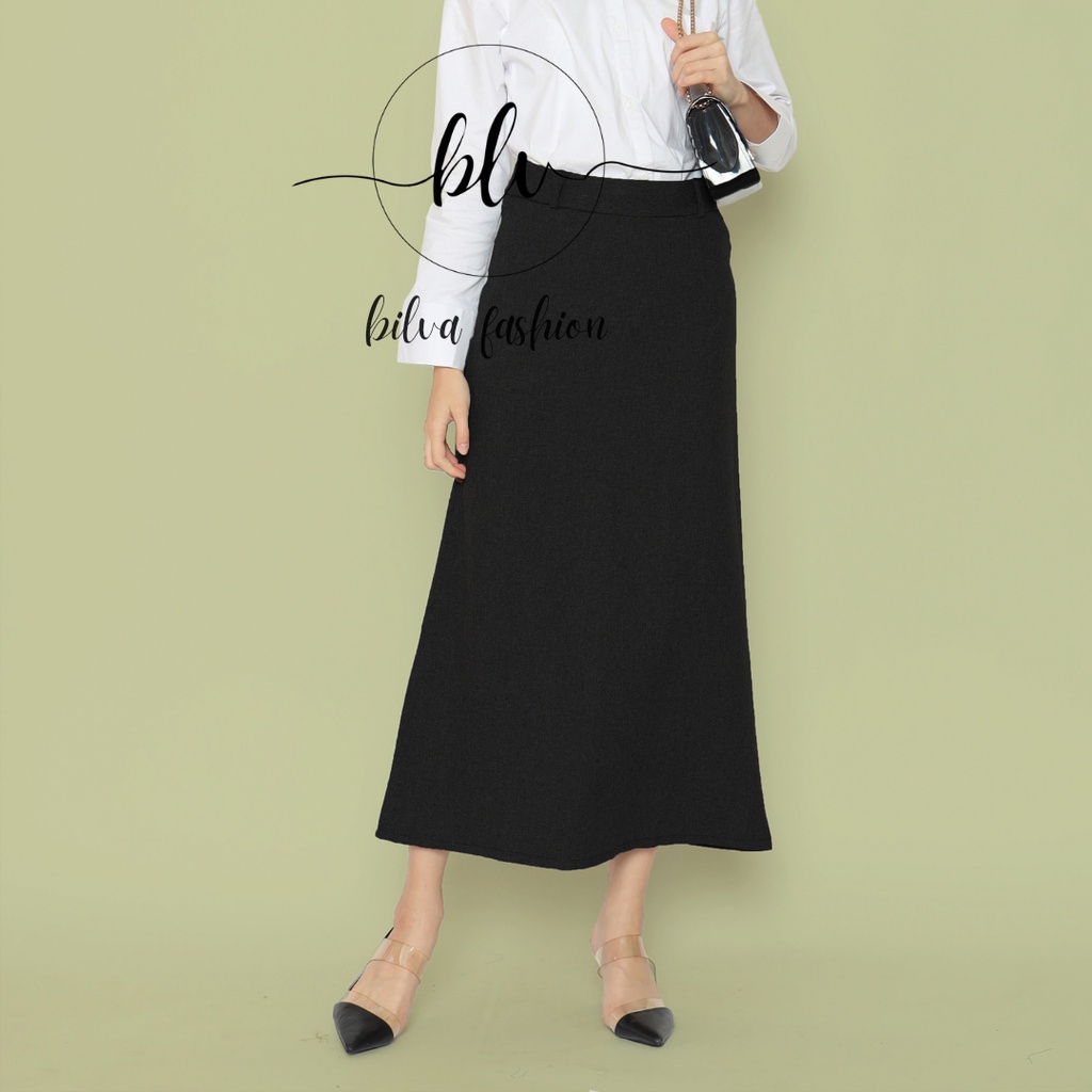 Rok Span Line A Formal Polos Rok Panjang Wanita Rok Kerja Wanita Rok Kantor Wanita-4