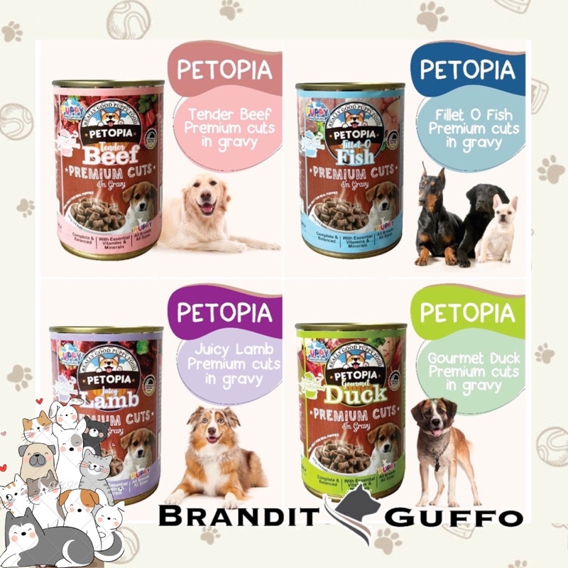petopia dog food kaleng premium cuts puppy anjing food wet food makanan basah