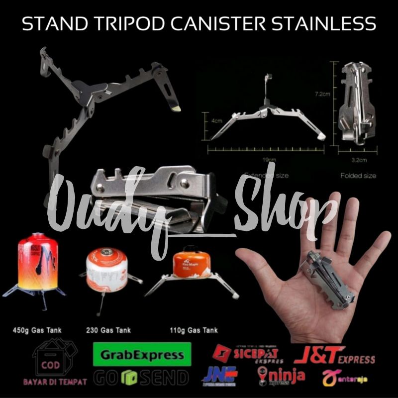 Stand Tripod Bracket Dudukan Tabung Gas Canister Stainless