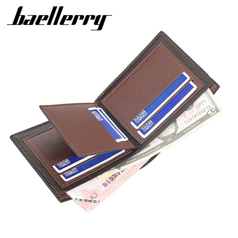 ORIGINAL BAELLERRY DOMPET UANG LIPAT TEBAL BAHAN KULIT SINTETIS DR036