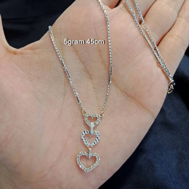 750 Kalung rantai anak dan dewasa emas asli kadar 750 75% itali baru UBS baru cantik santa padat putih white gold