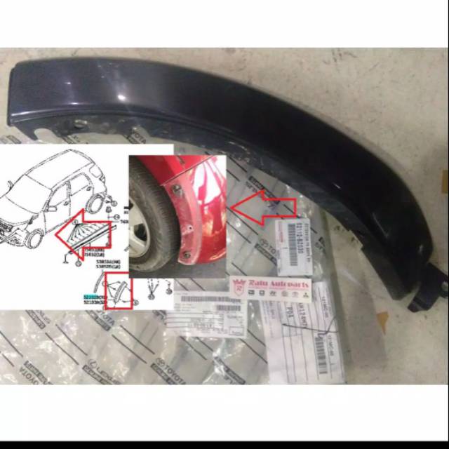 Over fender depan samping  bemper depan toyota Rush 2010-2014