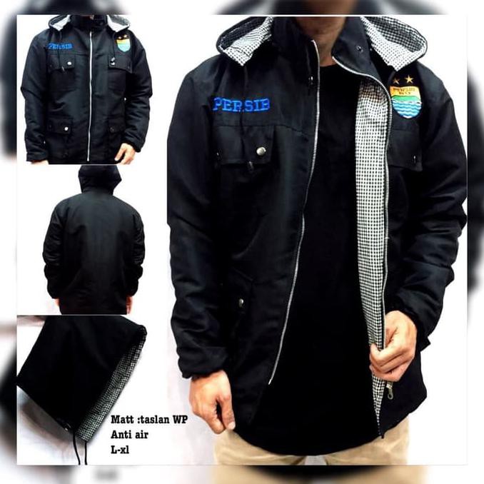 Produk Terkini Jaket Parka Persib Hitam / Jaket Bobotoh / Viking / Jaket Club Bola - Hitam