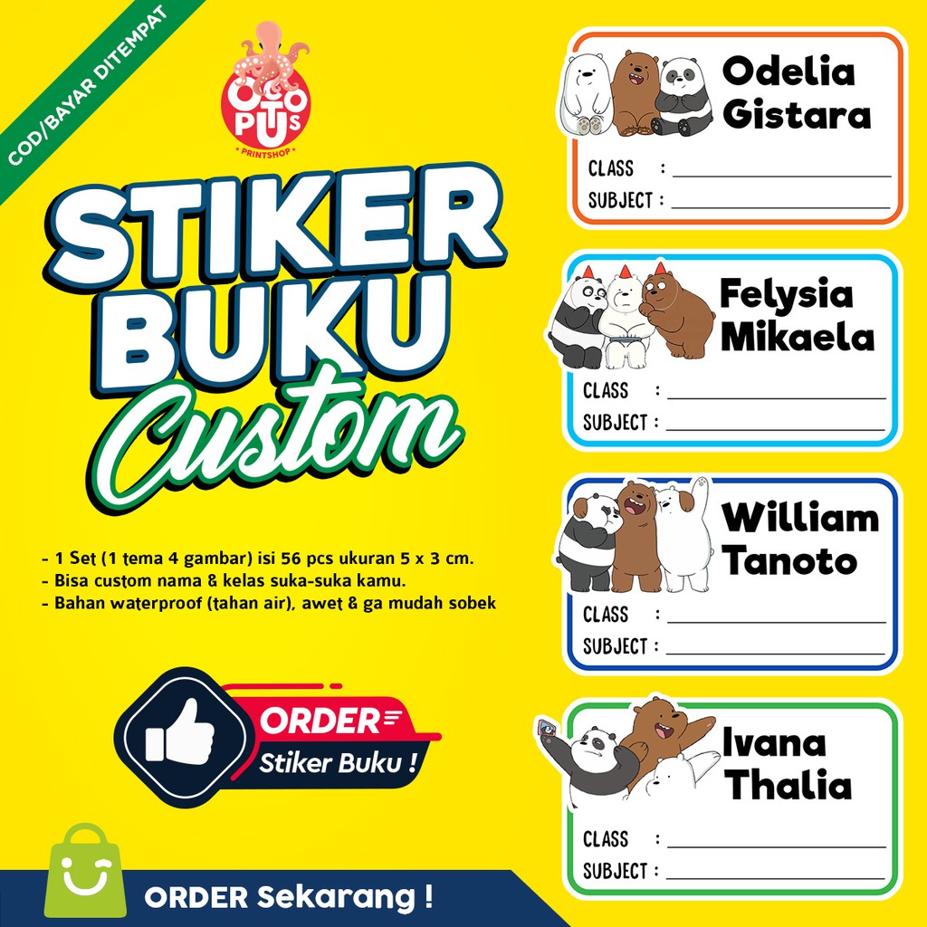 

Stiker Nama Buku / Stiker Custom Nama Buku Sekolah Anak