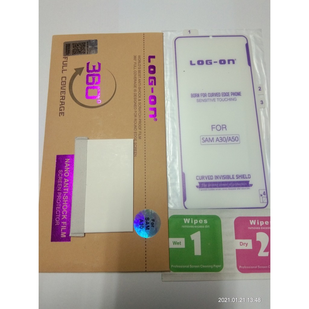 LOG - ON Anti Gores Hydrogel Samsung A30 Depan Belakang