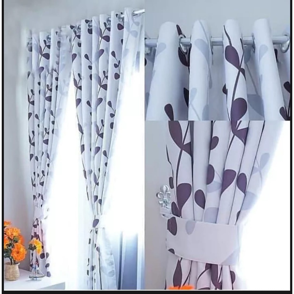 MELATI-77 PROMO GORDEN SMOKRING 12 RING UKURAN 135 CM X 220 CM MURAH TERALIS JENDELA PINTU MOTIF TER