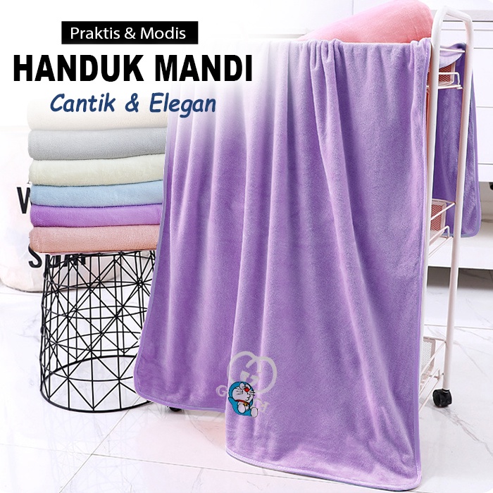 Handuk Mandi Doraemon Lembut Ukuran 70cm X 140cm Tebal Bahan 100% Polyester | H7-B