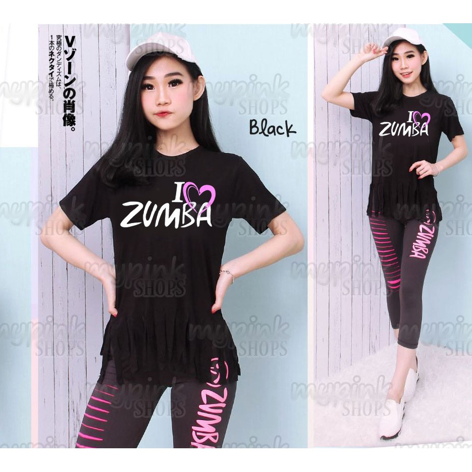 Atasan Kaos  Senam  Rumbai Zumba Love New Shopee  Indonesia