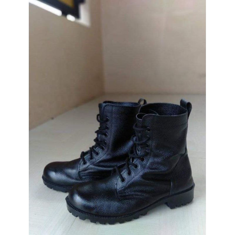 sepatu pdl kulit jeruk original jatah polri