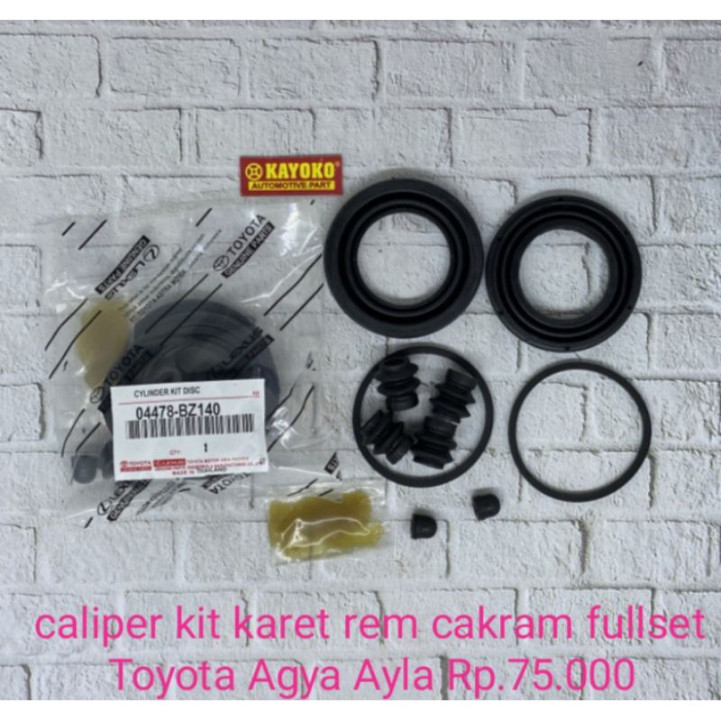 caliper kit karet rem cakram fullset Agya ayla