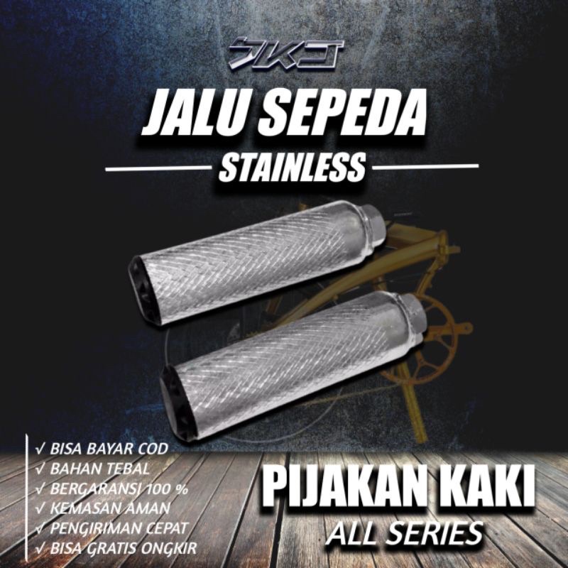 1 Pasang Jalu Pijakan Kaki Boncengan Sepeda Stainless Steel