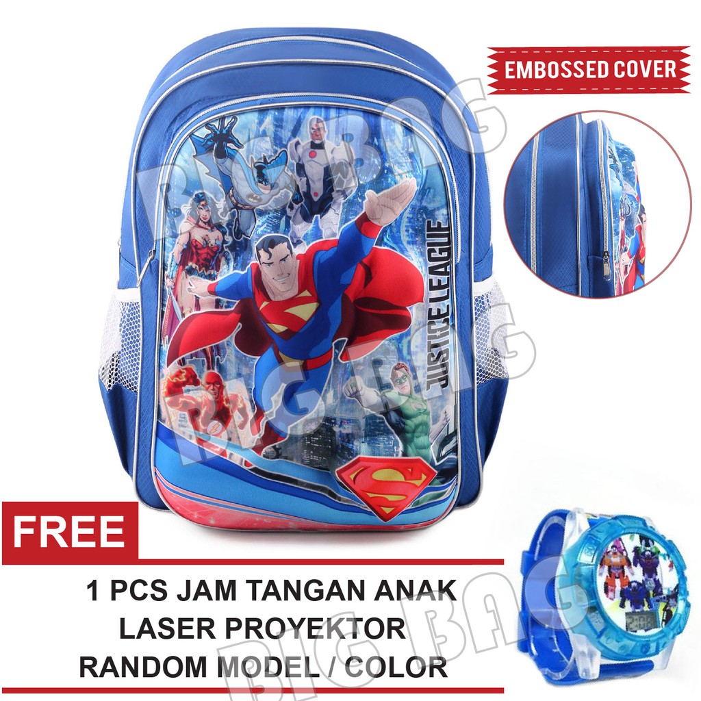 Tas Ransel Anak Laki Laki Karakter - Big Emboss.RTM - Blue + FREE Jam Tangan Laser