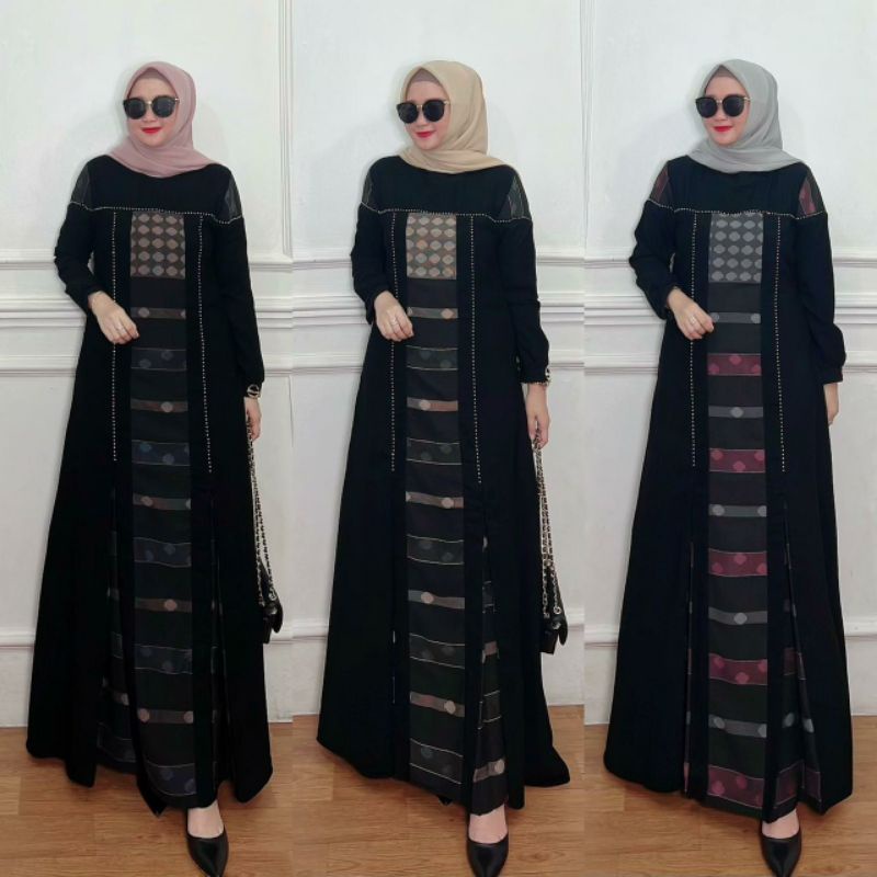ASWAN DRESS GAMIS ASWAN JETBLACK NEW LUSY
