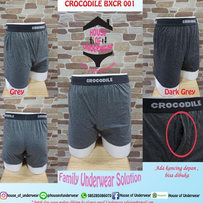 CELANA DALAM PRIA BOXER CROCODILE BXCR 001 ISI 2 - MIX DUA WARNA, S
