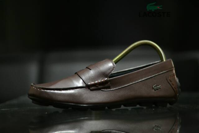 Lacoste Slip on Slop Mocasin Casual Santai Kerja Formal Pria Sepatu Kulit Asli Murah Kuat Nyaman ORi