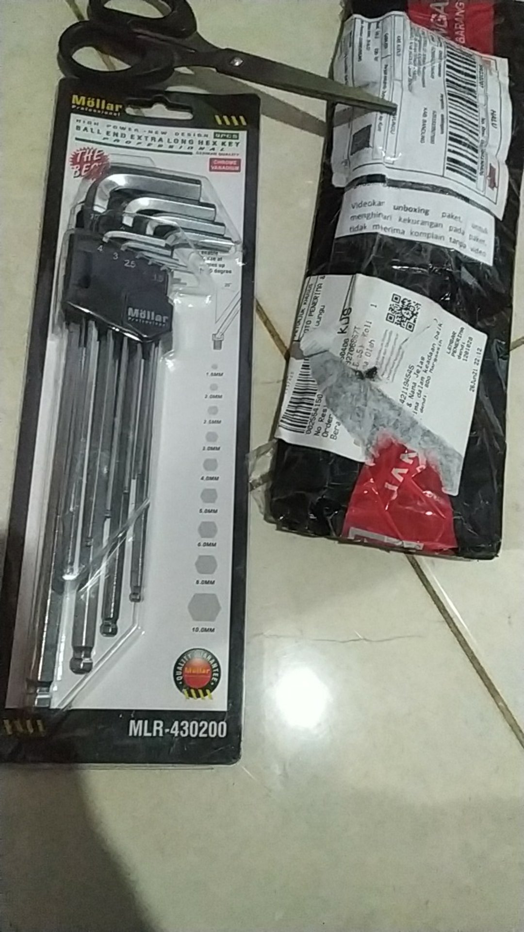 Kunci L Set Panjang 9 Pcs Mollar - Ball End Extra Long Hex Key