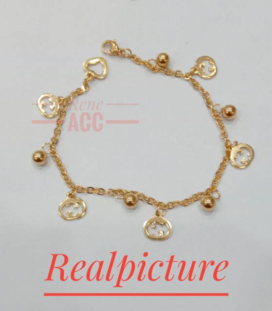 Gelang Tangan wanita Rantai Gold Titanium