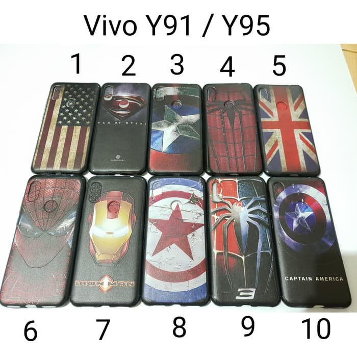 LK- Case Hitam Superhero Vivo Y91   Soft Case Vivo Y95