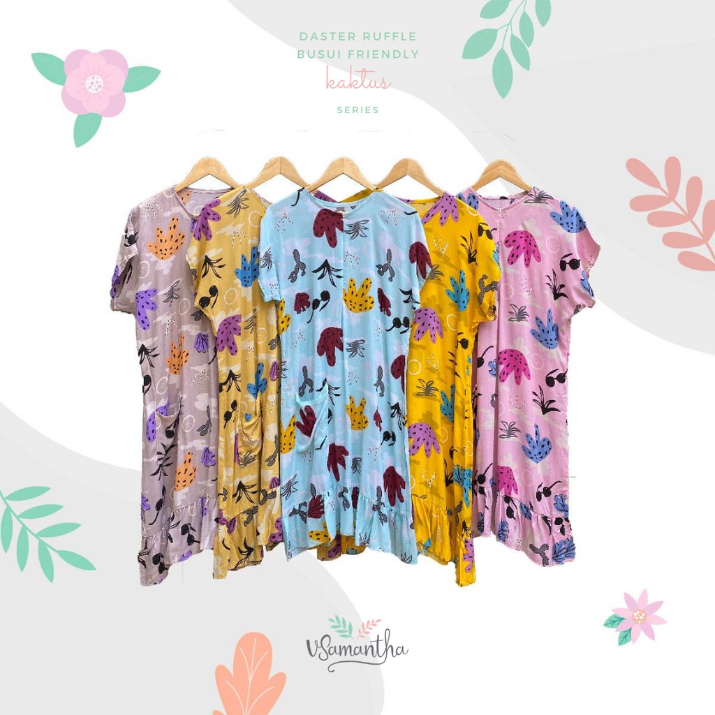 

vSamantha - Daster Viral Ruffle Rayon Busui Motif