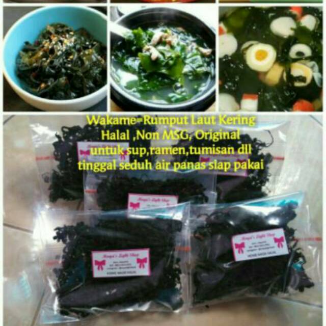 Wakame 5gr 10gr rumput laut nori kering dried seaweed sup rumput laut halal miso soup jepang