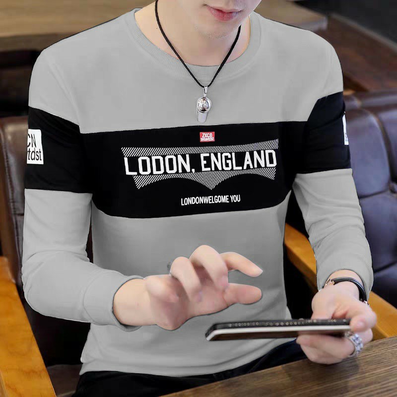 KAOS PRIA LENGAN PANJANG LODON ENGLAND BAJU PRIA LENGAN PANJANG BAHAN BABYTERRY SIZE M-L-XL