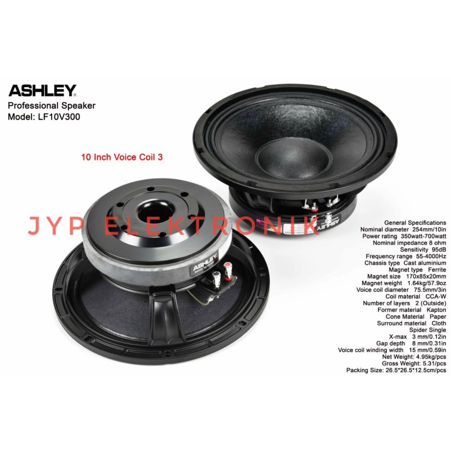 speaker ashley LF10V300 / LF10 V300 / LF 10V300 10inch original