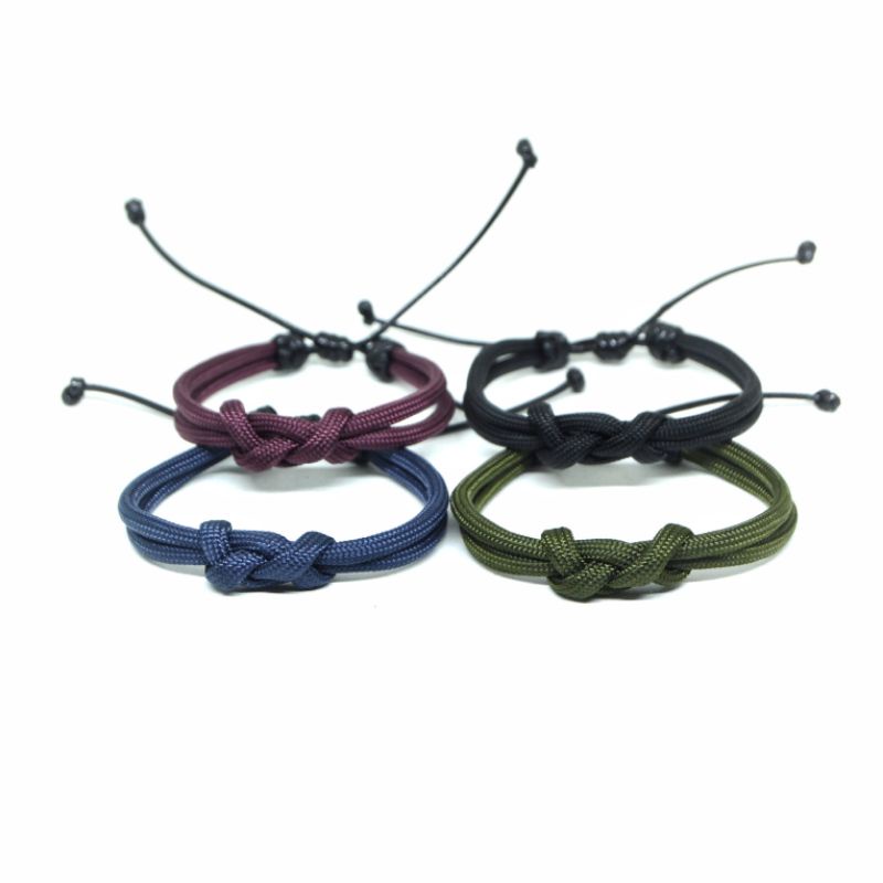 Gelang Pria Wanita Unisex Tali Paracord 4mm Infinity Adjustable